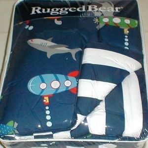 RUGGED BEAR COMFORTER SET SHARKS n' SUBS QUEEN